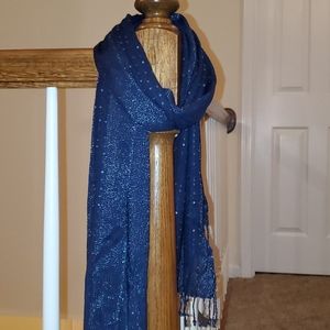 NWT Style&Co Navy Blue and Silver Sequins Scarf
